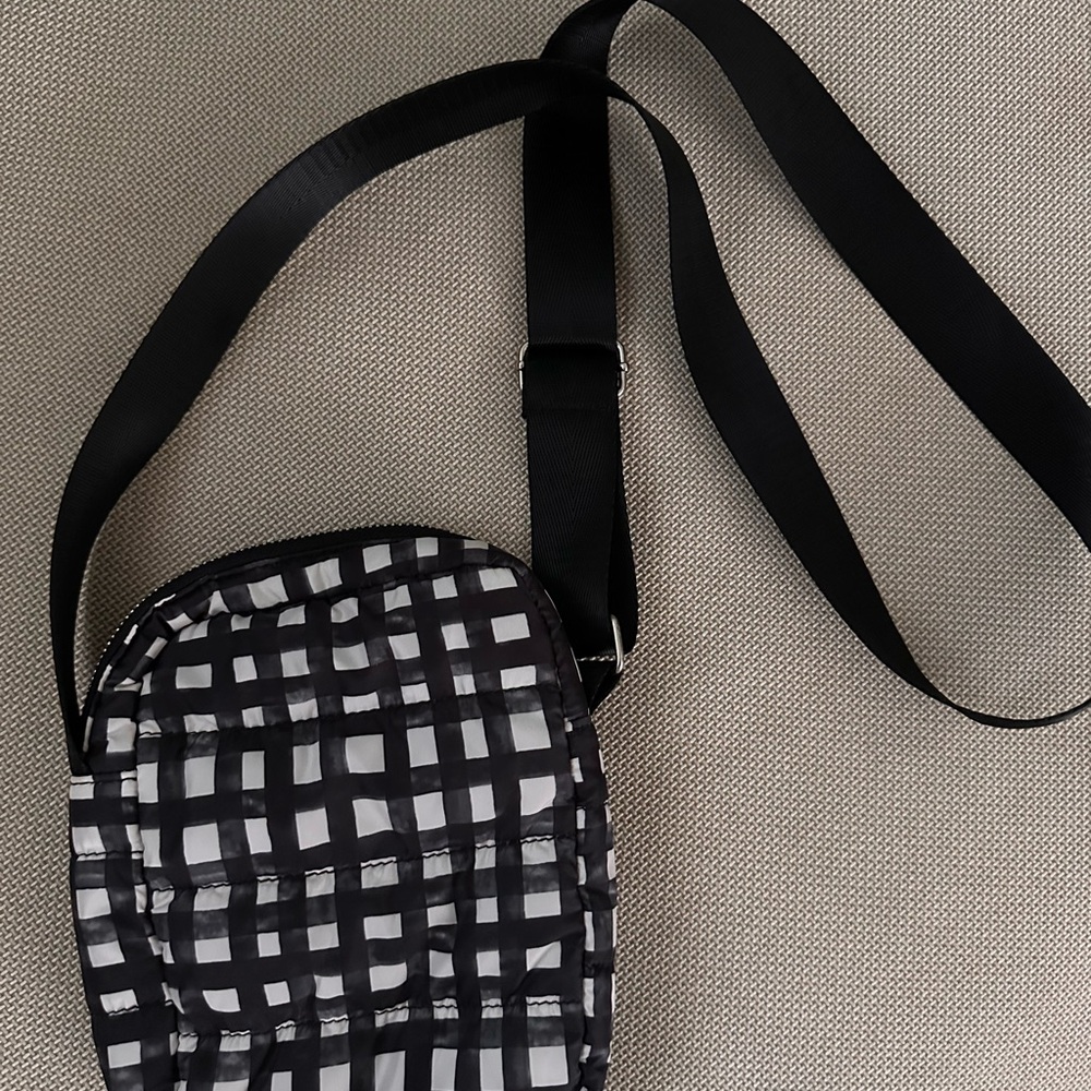 Gorman Black and White Checkered Crossbody Bag